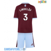 Camisa de time de futebol Aston Villa Victor Lindelof #3 Replicas 1º Equipamento Infantil 2026-27 Manga Curta (+ Calças curtas)